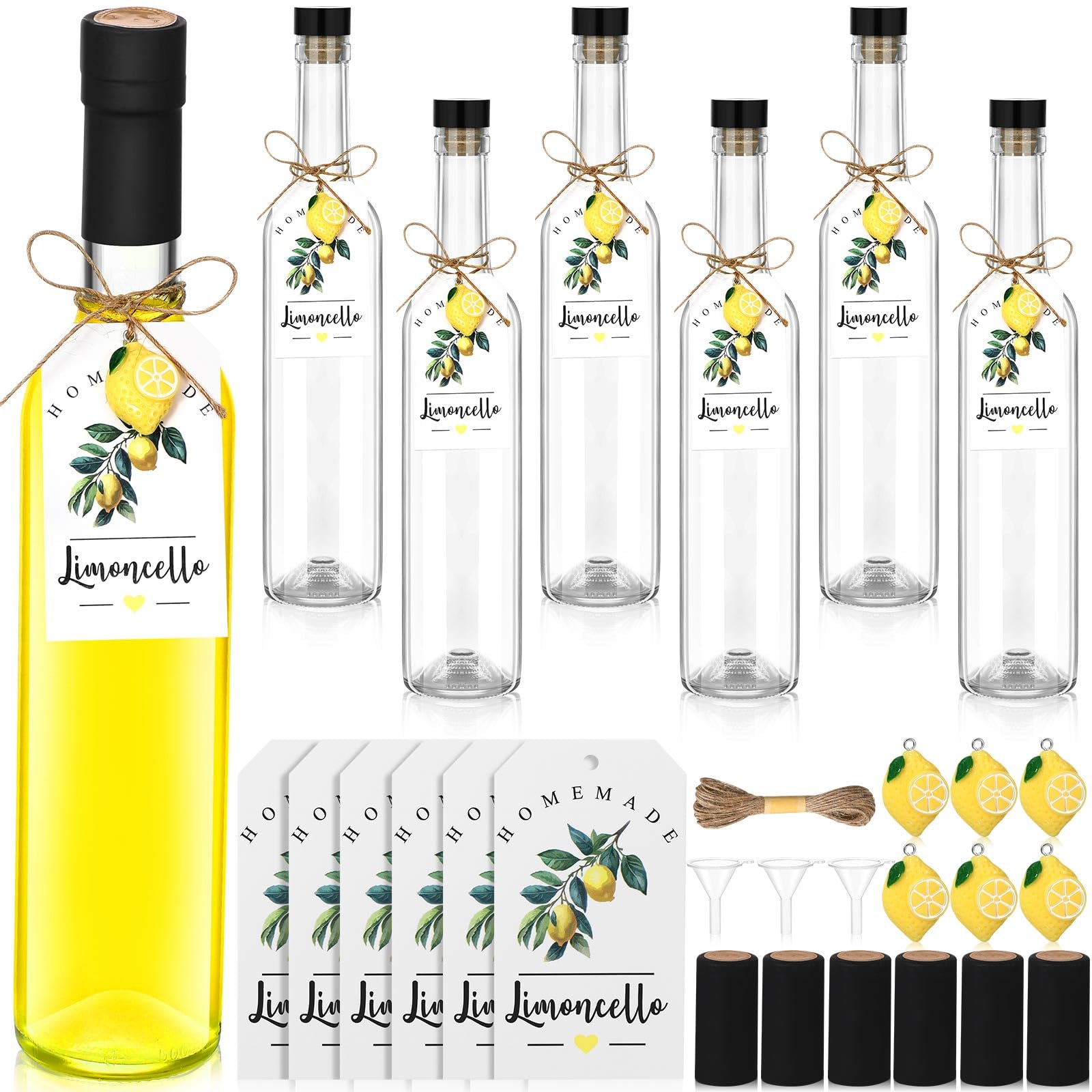 LEMONBOTTLE 10本＋1本サービス Amazon.com: Teenyyou 6 Set 16oz Limoncello Glass Bottles for